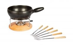 Stöckli Käsefondue-Set Säntis 9 Teile, Hellbraun/Schwarz - Fondue Set