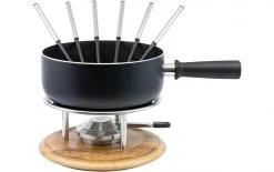 Kadastar Käsefondue-Set Alpenwiese 9 Teile, Schwarz - Fondue Set