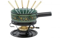 Kadastar Käsefondue-Set Winter Stars Ø 22 Cm, 9 Teile, Schwarz - Fondue Set