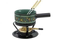 Kadastar Käsefondue-Set Winter Stars Ø 16 Cm, 5 Teile, Schwarz - Fondue Set