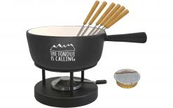 Heidi Cheese Line Käsefondue-Set The Fondue Is Calling 9 Teile, Schwarz - Fondue Set