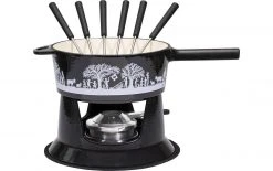 Kadastar Käsefondue-Set Bergchilbi G22 10 Teile, Schwarz - Fondue Set