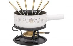 Kadastar Käsefondue-Set Sparkling Wint E22 9 Teile, Schwarz/Weiss - Fondue Set