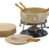 TTM Käsefondue-Set Alpe 15 Teile, Beige/Schwarz - Raclette, Fondue Und Tischgrill