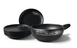 Stöckli Käsefondue-Set Alpaufzug 7 Teile, Schwarz - Fondue Set