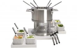 Nouvel Fleischfondue-Set Stripes 24 Teile, Silber/Weiss - Fondue Set -Raclette Deutschland 373107 2 3