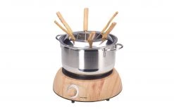 Nouvel Fleischfondue-Set Wood Inox 9 Teile, Braun/Silber - Fondue Set