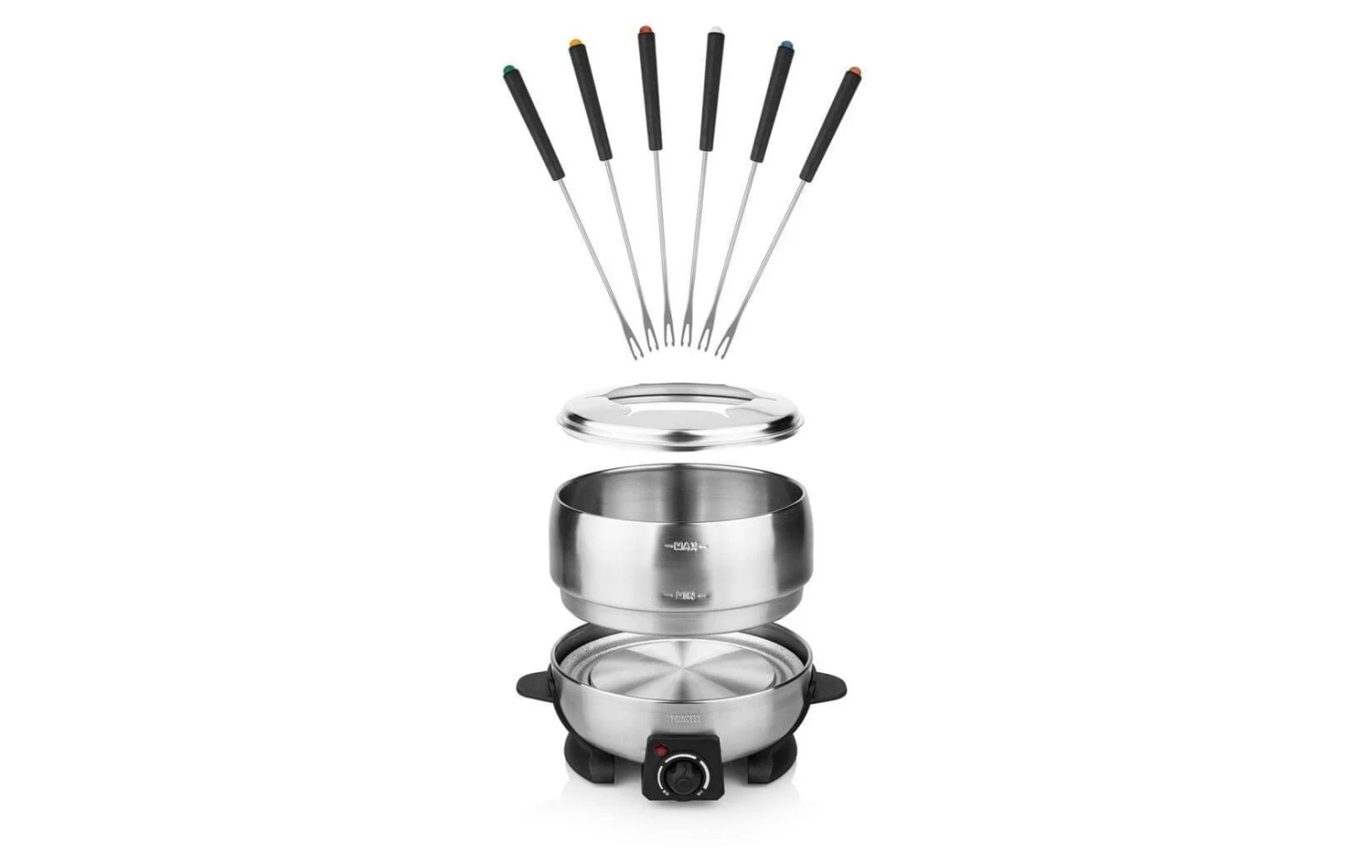 Fondue-Set All-in-One 800 Watt 7 Teile, Schwarz/Silber - Fondue Set Princess Fondue-Set All-in-One 800 Watt 7 Teile, Schwarz/Silber - Fondue Set -Raclette Deutschland 785660 3 5