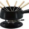 Kadastar Käsefondue-Set Medium Pure 9 Teile, Schwarz - Fondue Set